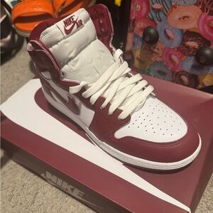 Nike Maroon and White Shoe Box